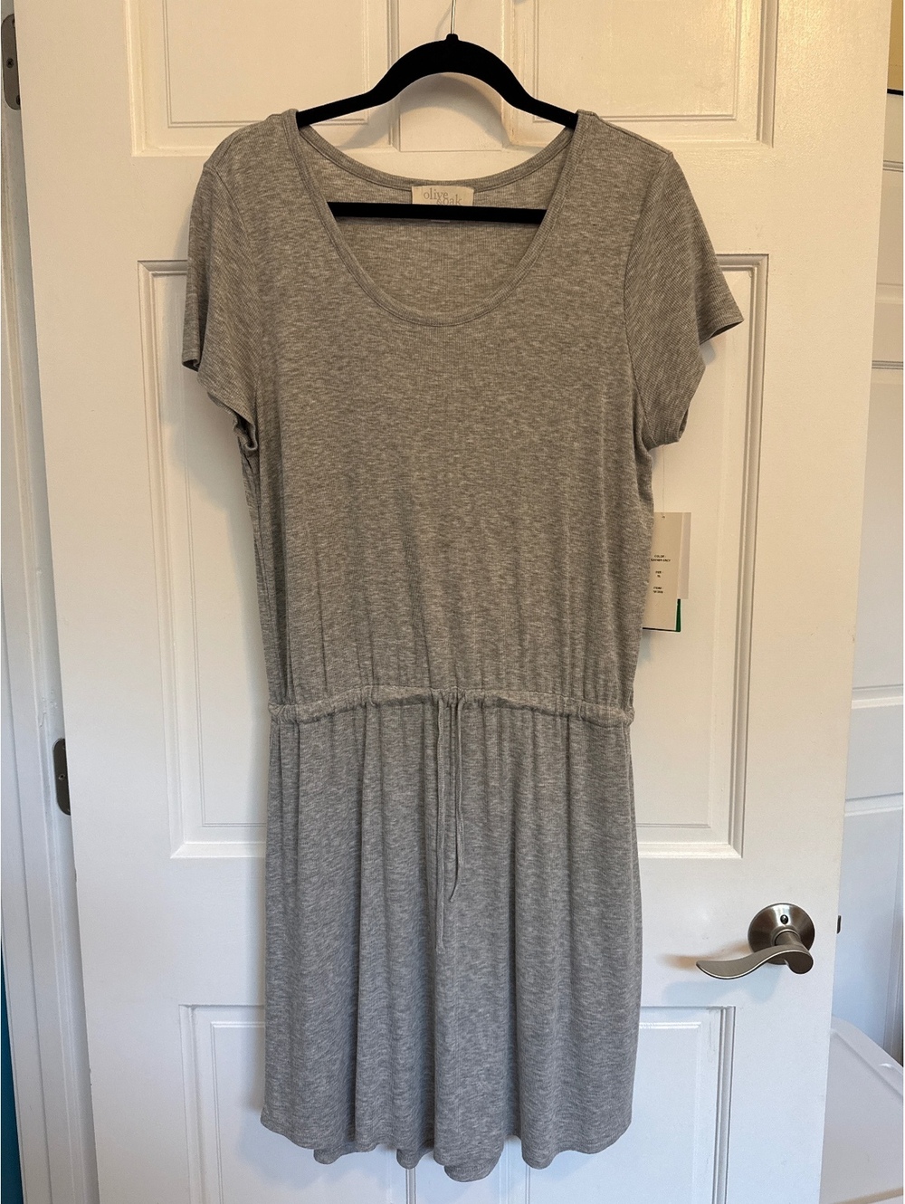 Olive & Oak Heather Gray Casual Short Sleeve Dress XL